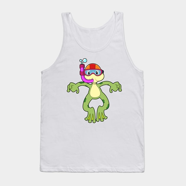 Frog at Diving with Snorkel Tank Top by Markus Schnabel